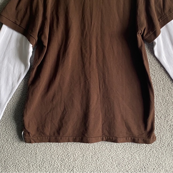 Grizzly Mens Top Size M Medium Original Outdoor Wear Brown White - Picture 4 of 10